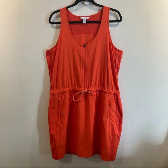 ATHLETA Expedition Dress Flame  Orange Shorts Quick Dry Zipper Pockets Dress - Picture 2 of 13
